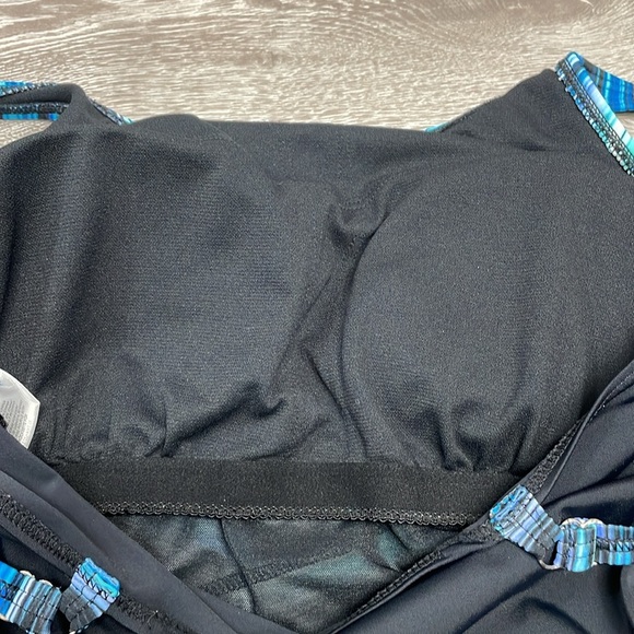 Gabar Horizon Stripe High Neck One Piece Tummy Control Swimsuit 12 - Picture 13 of 15